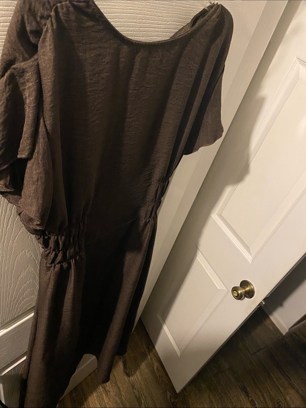 SHEIN Brown Short Sleeve Midi Dress